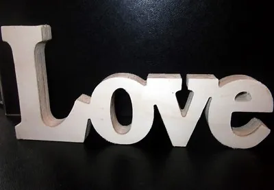 Plain Wooden LOVE Word Sign FREE POSTAGE Home Decoration Or Wedding (CC05) • £9.01