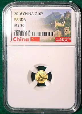 2016 China Gold Panda G10Y 1 Gram 10 Yuan NGC MS70 Very Nice!! - K1278 • $91