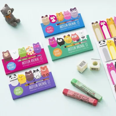 4pk Cute Animals Mini Sticky Notes Novelty Bookmark Memo Index Tab Page Markers • £2.49