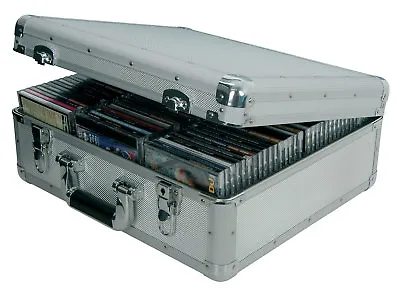 Aluminium Metal CD Storage Box DJ Flight Carry Case  Holds 96 With Lock & 2 Keys • £43.99