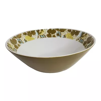 Vintage Mikasa Serving Bowl Bali-Hi Eclipse 8.5  Avocado Green Flowers Shamrocks • $24