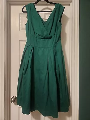 Mod Cloth Emily And Fin Florence Dress Green Fit And Flare Dress Size XL • $20