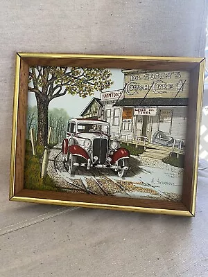 H. Hargrove Oil Painting Americana General Store Antique Car Original Framed  • $50