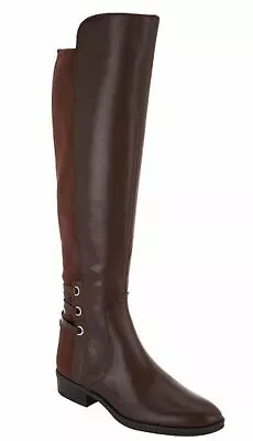 Vince Camuto Medium Calf Leather Tall Shaft Boots Pauletta Brown • $39.99