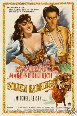 Golden Earrings Marlene Dietrich Movie Poster Print • $6.49