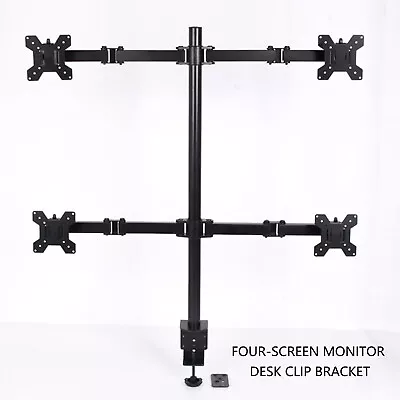 Quad LCD Monitor Desk Mount Stand Heavy Duty Fully Adjustable 4 Screens Upto 27  • $58