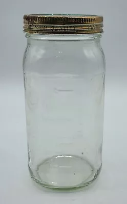 Vintage Del Monte Jar 20 Oz Measuring Marks Side 2 Cups Rust On Metal Lid • $5.40