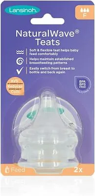 Lansinoh NaturalWave Fast Flow Teats Pack Of 2 Baby Bottle Teat • £13