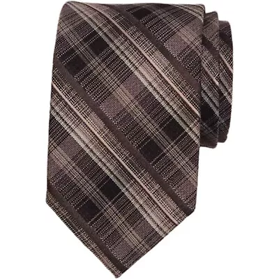 ALARA Mens Slim Tie 2.75 Silver Green Plaid 100% Silk Designer Dress Necktie $80 • $18.88