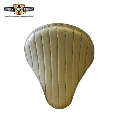 16 X12 Gold Tuck+Roll Metal Flake Solo Spring Seat Fit For Harley Chopper Bobber • $98.99