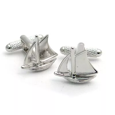 Yacht Sailing Boat Cufflinks Cuff Links By Onyx Art New Gift Boxed CK640 • $16.17