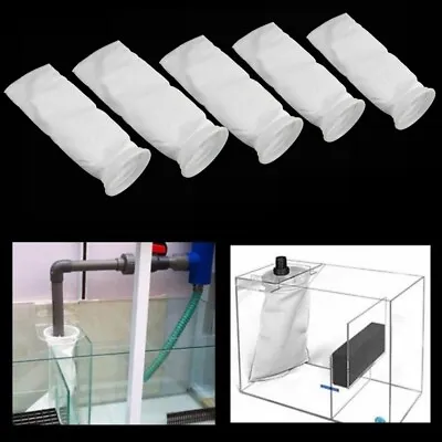 5/10Pcs 4x15  Filter Sock Bag Ring Marine Fish Sump Aquarium Tank 100/200 Micron • £19.17