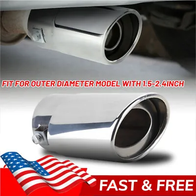 Stainless Steel Round Exhaust Pipe Tail Muffler Auto Car Chrome Tip Accessories • $11.99