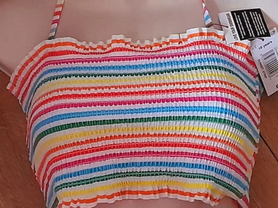 £3.99 • Buy Matalan Sunset Strip Multi Stripe Halter Neck Bandeau Bikini Top Age 16 Years