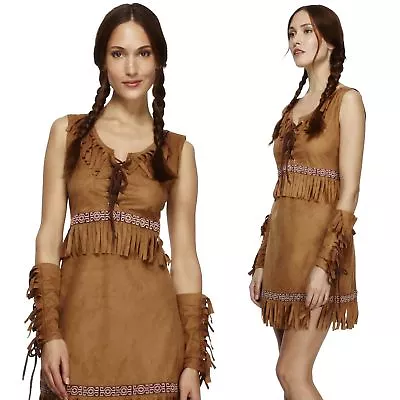 £44.99 • Buy Ladies Fever Pocahontas Costume Red Indian Native American Fancy Dress Outfit