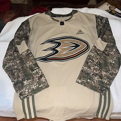 Adidas Authentic Anaheim Ducks Military Appreciation Camo NHL Jersey Size 56 • $100