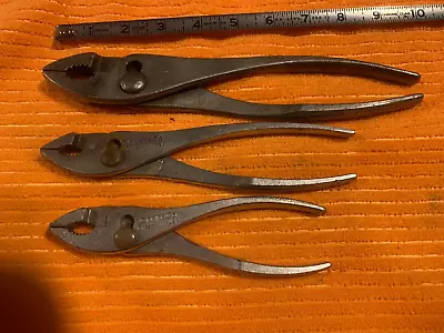 Lot Of 3 Vintage USA CEE TEE Crescent Pliers 10 8 6-1/2  V Good • $7.99