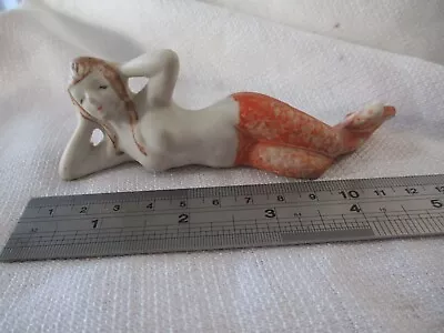 Vintage Mermaid Sea Maiden Figurine Laying Bathing Beauty Japan  5  Long Rust • $29.99