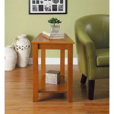 Pemberly Row 1-Shelf Contemporary Wood End Table With Lower Shelf In Oak • $139.03