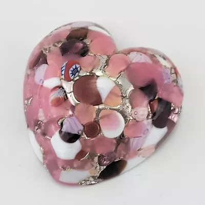 Small Italian Venetian Murano End Of Day Art Glass Heart Paperweight W/Label • $29.99