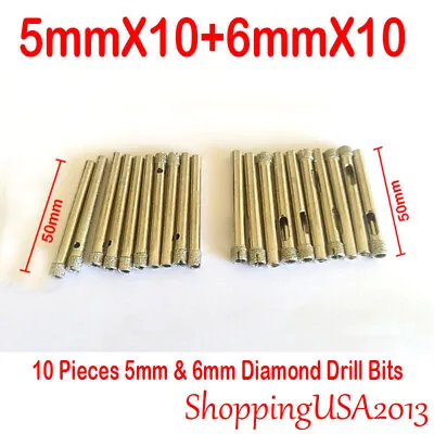 10X5mm & 10X6mm Diamond Drill Bit Set Hole Saw Cutter Glass Marble Granite Tile • $11.99