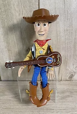 Toy Story Talking Woody Pull String Doll With Hat & Guitar Vintage 2002 Hasbro • £29.95