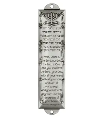 Silver Mezuzah W/scroll Metal Jewish Judaica Hebrew Door Bless Free U.s. Ship! • $13.89