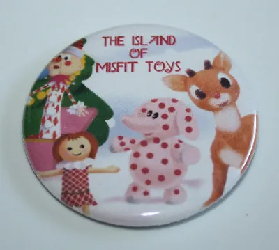 ISLAND OF MISFIT TOYS PIN BUTTON Rudolph Red-Nosed Reindeer Christmas Holiday • $3.89