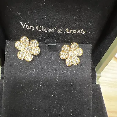 Van Cleef & Arpels Frivole Diamond Earrings In 18k Yellow Gold Small • $15980