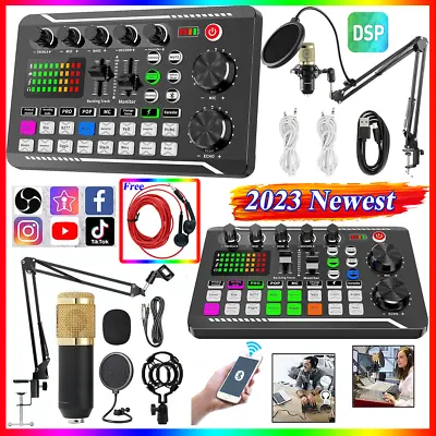 Complete Home Studio Recording Kit Mixer Condenser Microphone For Music Podcast • $59.89