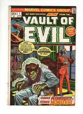 VAULT OF EVIL #1 VF+ Gil Kane Werewolf Cover Marvel Horror Reprints 1973 • $22.22