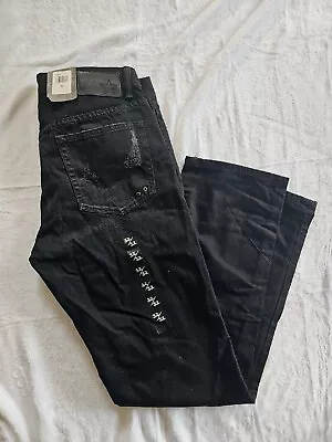 Men's Size 32 X 32 (34X32) CONVERSE Beacon Vintage Straight Black Jeans  C20 • $20.30