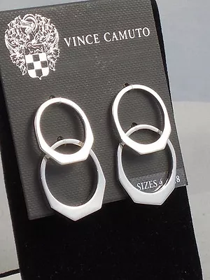 Vince Camuto Silvertone SUPER FINE Faceted Band Ring Set 4 6 7 8 $48 • $16