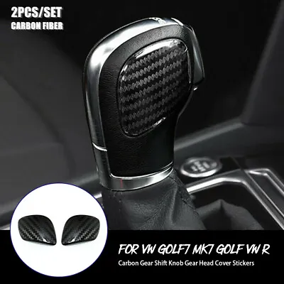 $17.59 • Buy 2 X Carbon Fiber DSG Shift Knob Badge Emblem For Volkswagen VW Golf GTI MK7 CC