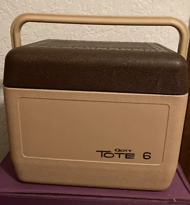 Gott Tote 6 Personal Cooler Ice Chest Model 1806 USA Vintage Approx 11x8” 6”deep • $25