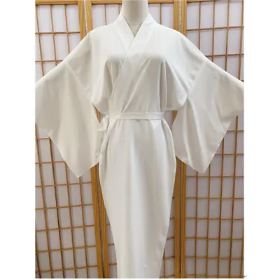 Unisex Chiffon Yukata Kimono Men Women Japanese Bathrobe Gown Inner Retro • £26.23