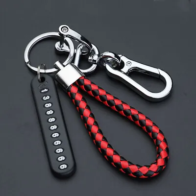 Anti-lost Phone Number Plate Pendant Car Keychain Key Chain Ring Gift Keyring • $6.11