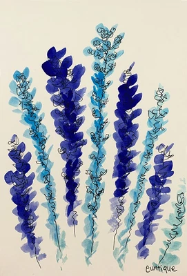 $15 • Buy EUNTIQUE - Original Flower Painting By American Artist EUNTIQUE