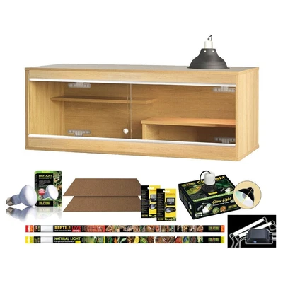 £299.99 • Buy @ Vivexotic Viva Bearded Dragon Oak Vivarium Starter Kit Light Lamp Bulb
