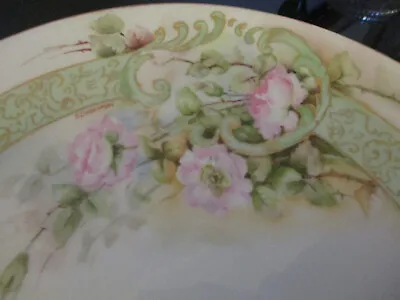 Antique J.P Jean Pouyat Limoges Hand Painted Pink Roses Cabinet Plate Signed! • $24.99