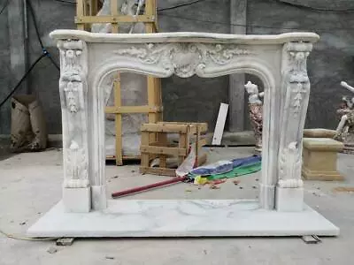 Beautiful Hand Carved Marble French Style Fireplace Mantel - Fg23 • $4500