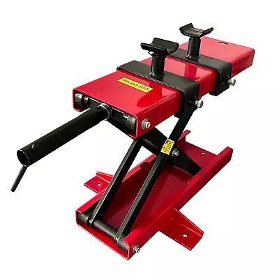 1100LB Deck Motorcycle Center Scissor Lift Jack Hoist Stand Bikes ATVs Red • $53.48