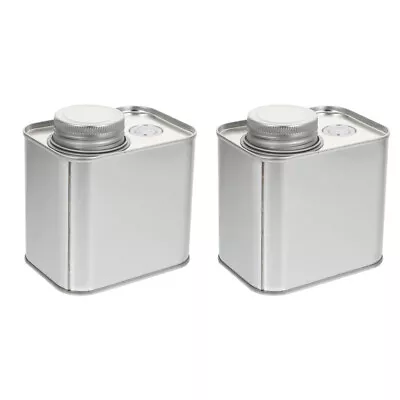  2 Pcs Coffee Bean Powder Tin Can Jar Cereal Containers Metal Tea Tins Vintage • £9.49