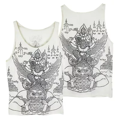 WORK Muay Thai Tank Top Men Rahu Garuda Tattoo Sak Yant Gym Bodybuilding WK04 • $20.99