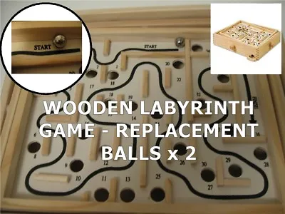 Traditional Wooden Labyrinth Toy Maze Game - REPLACEMENT  2 X Balls Ballbearing • £3.25
