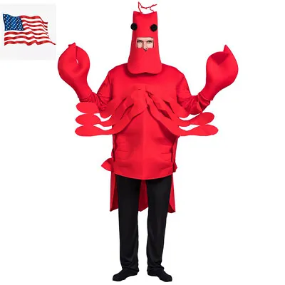 Men's Halloween Lobster Costume Red US Shipping • $22.99