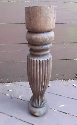Antique Early 1900s Victorian Salvaged 23  Oak Dining Table Leg Steampunk • $25