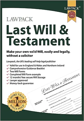 £9.63 • Buy Lawpack Last Will & Testament DIY KIT