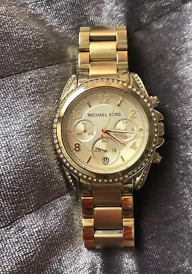 Michael Kors Ladies Blair Yellow Gold-plated Watch (Pre Owned) MK5166 • £75