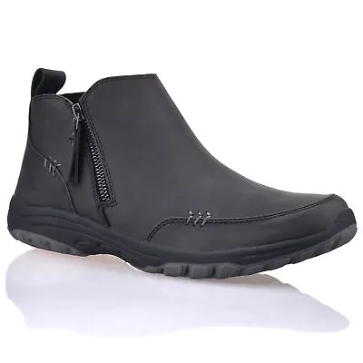 £49.98 • Buy Womens Skechers Zip Up Wide Fit Memory Foam Low Flat Heel Ankle Boots Shoes Size